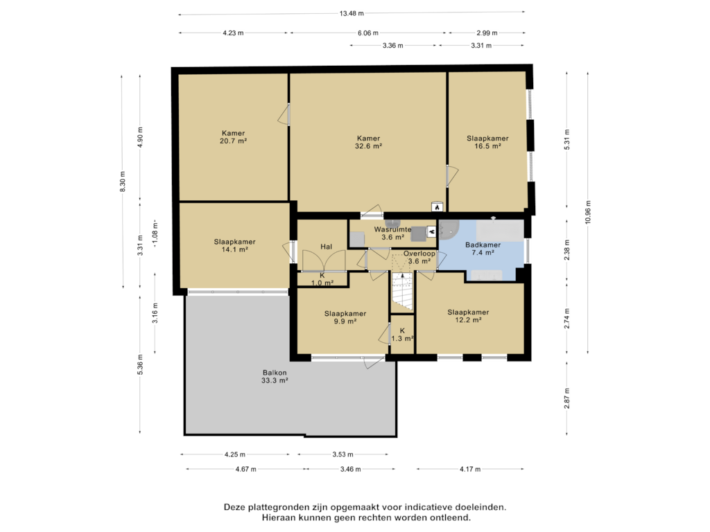 Bekijk plattegrond van 1e verdieping van Salomon Levystrjitte 2