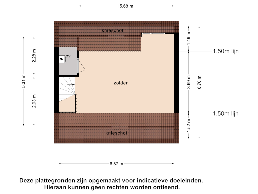 Bekijk plattegrond van 2e verdieping van Dravietdijk 14