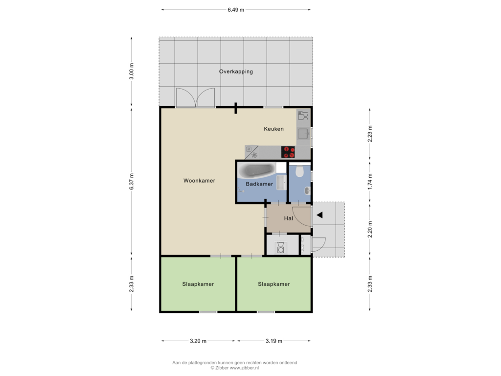 Bekijk plattegrond van BEGANE GROND van Boslaan 1-R67