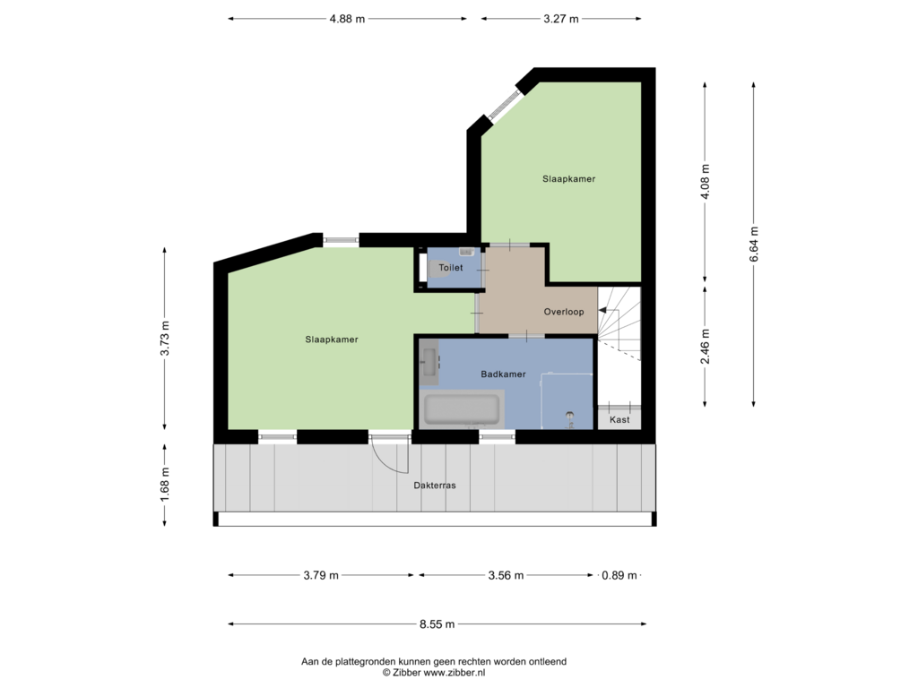 Bekijk plattegrond van Appartement 2 van Admiraal De Ruijterweg 324-3