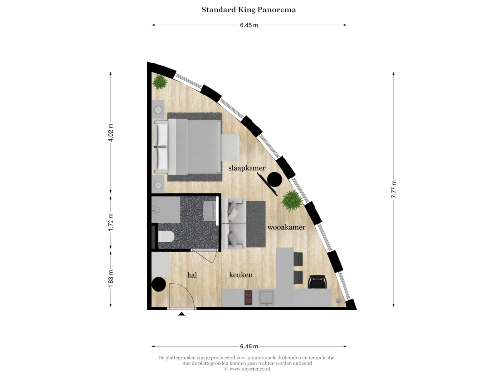 Bekijk plattegrond van STANDARD KING PANORAMA van Wijnhaven 6-24