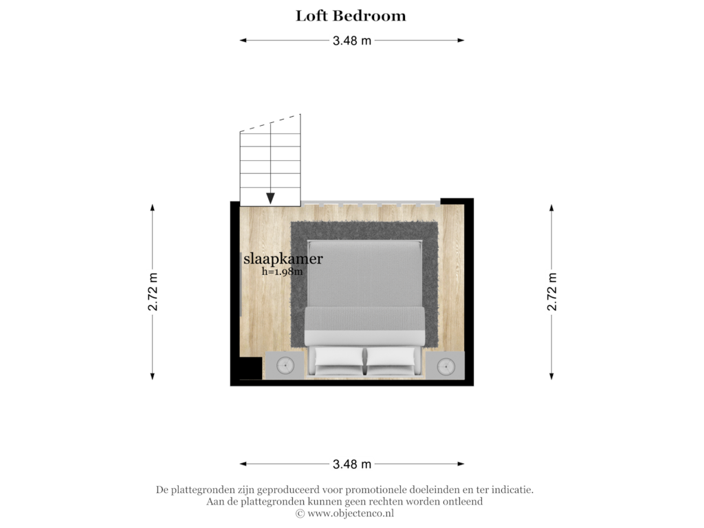 Bekijk plattegrond van LOFT BEDROOM van Wijnhaven 6-24