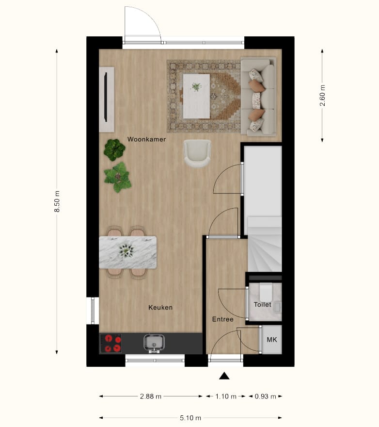 Foto 2 van Rijwoningen Vlas 88 t/m 91