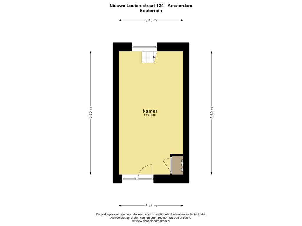 Bekijk plattegrond van SOUTERRAIN van Nieuwe Looiersstraat 124