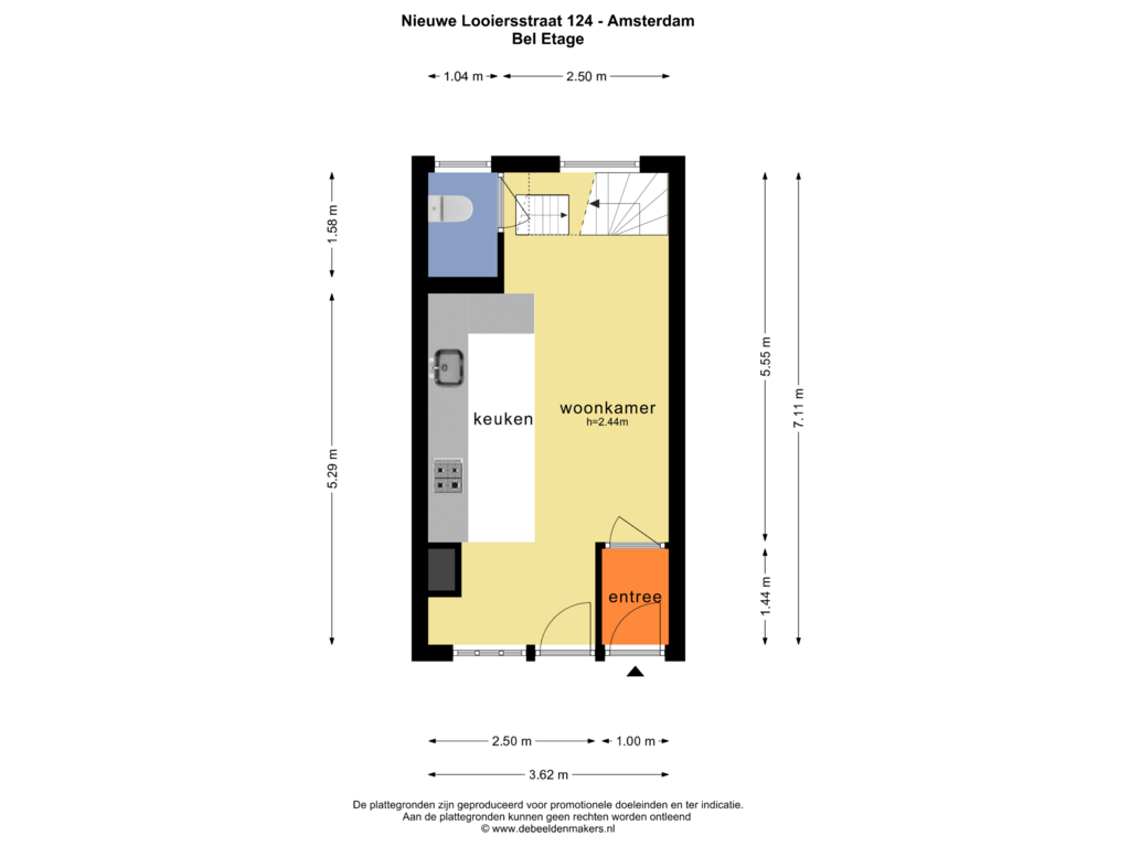 Bekijk plattegrond van BEL ETAGE van Nieuwe Looiersstraat 124