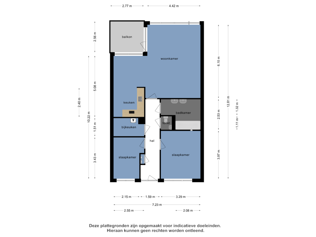 View floorplan of Appartement of Rotterdamseweg 81-L