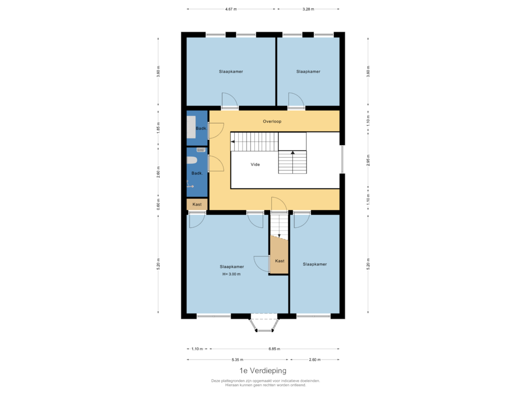 View floorplan of V1 of Steenstraat 54