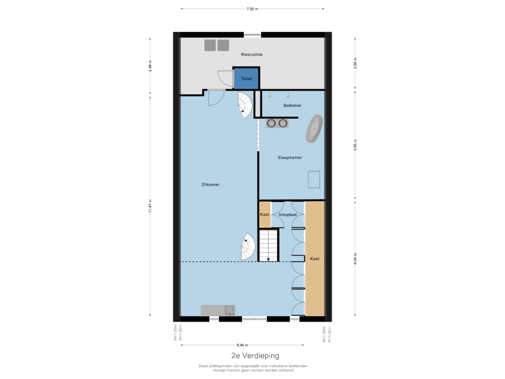 View floorplan of V2 of Steenstraat 54