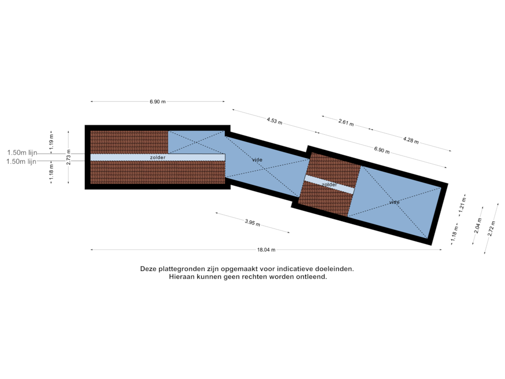 View floorplan of 2e verdieping of Kreekslagweg 8