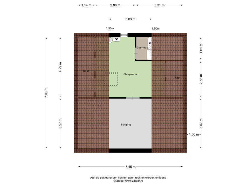 Bekijk plattegrond van Tweede Verdieping van Groothuizenweg 1