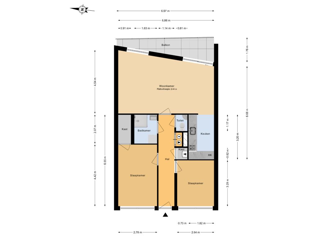 Bekijk plattegrond van Plattegrond van Claes de Vrieselaan 145