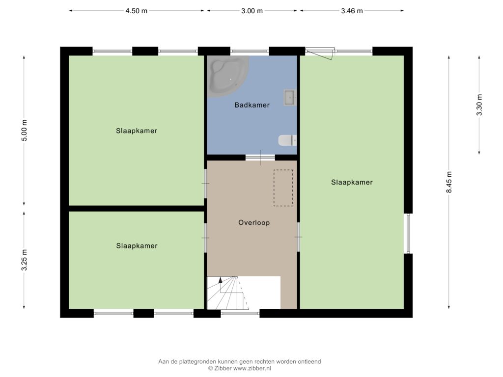 Bekijk plattegrond van Eerste verdieping van Diergaarderstraat West 15