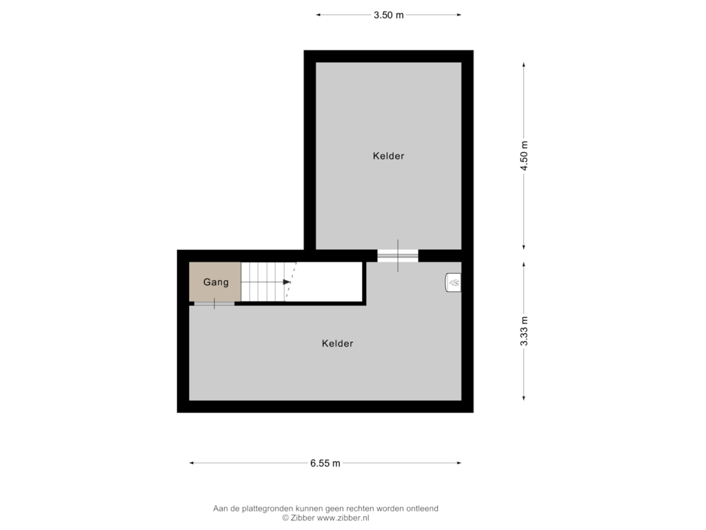 Bekijk plattegrond van Kelder van Diergaarderstraat West 15