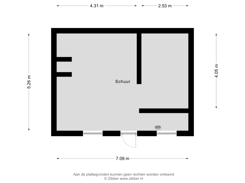 Bekijk plattegrond van Schuur van Diergaarderstraat West 15