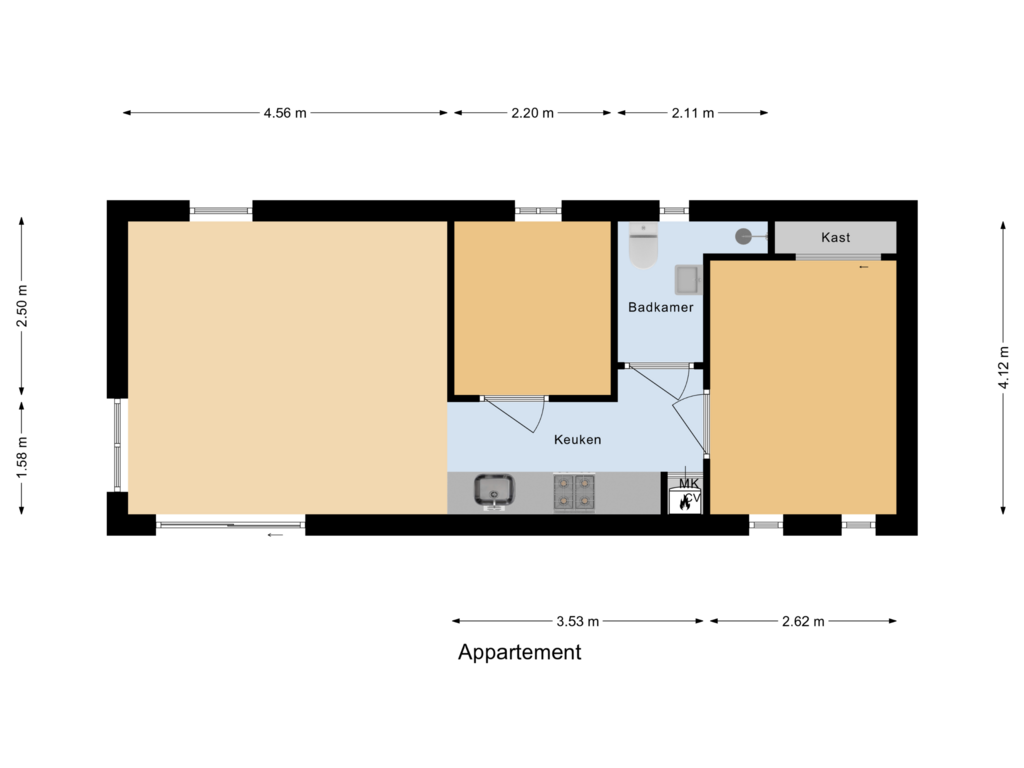 Bekijk plattegrond van Appartement van Laan van Laag Kanje 1