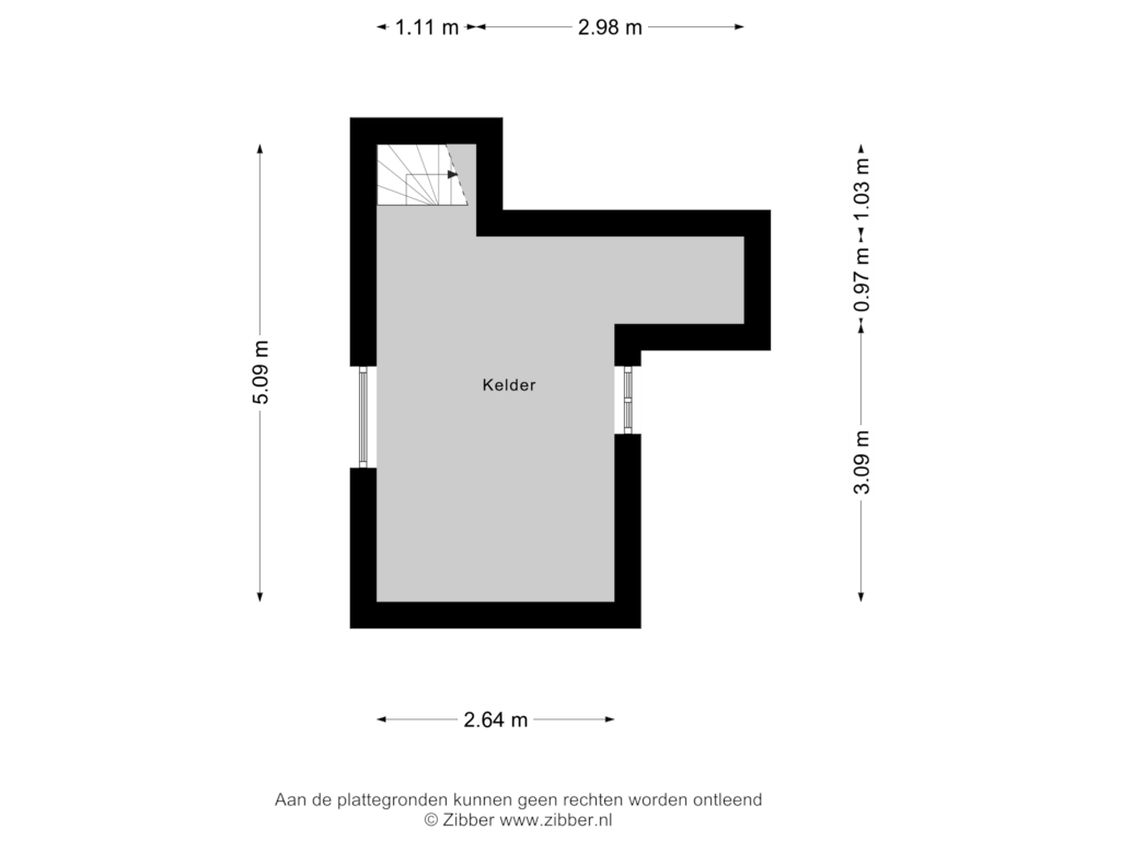 Bekijk plattegrond van Kelder van F B Deurvorststraat 10