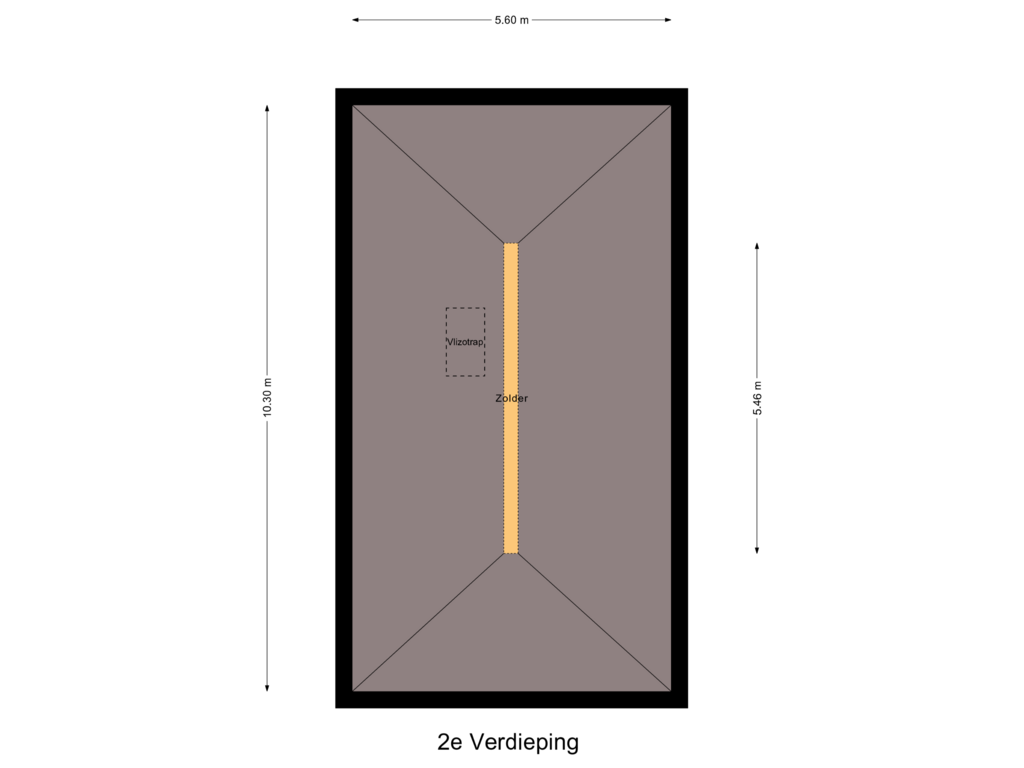 View floorplan of 2e Verdieping of Zeelandsestraat 34