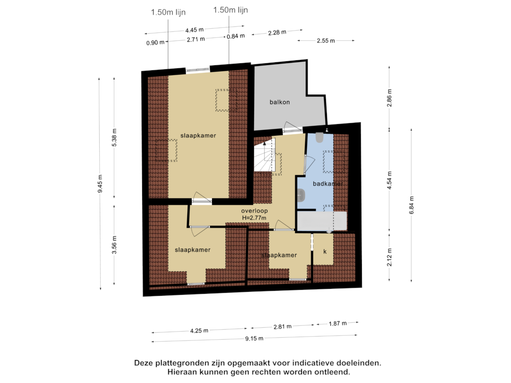 Bekijk plattegrond van 2e verdieping van Hoogstraat 88