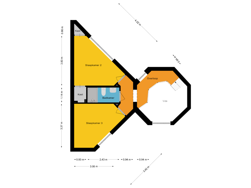 View floorplan of Eerste Verdieping of Oude Baan 12