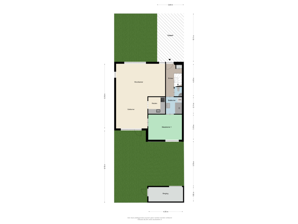 Bekijk plattegrond van Begane grond met tuin van St. Jozefstraat 18