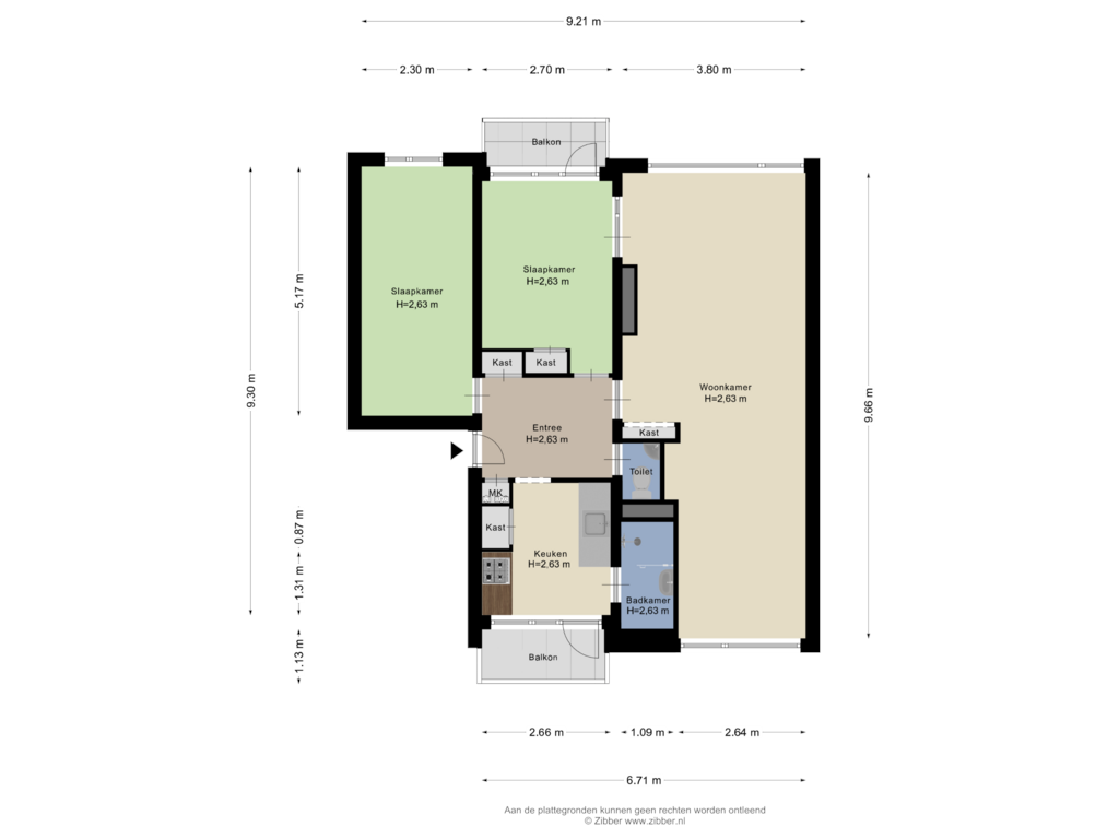 Bekijk plattegrond van Appartement van Burgemeester Van Haarenlaan 765