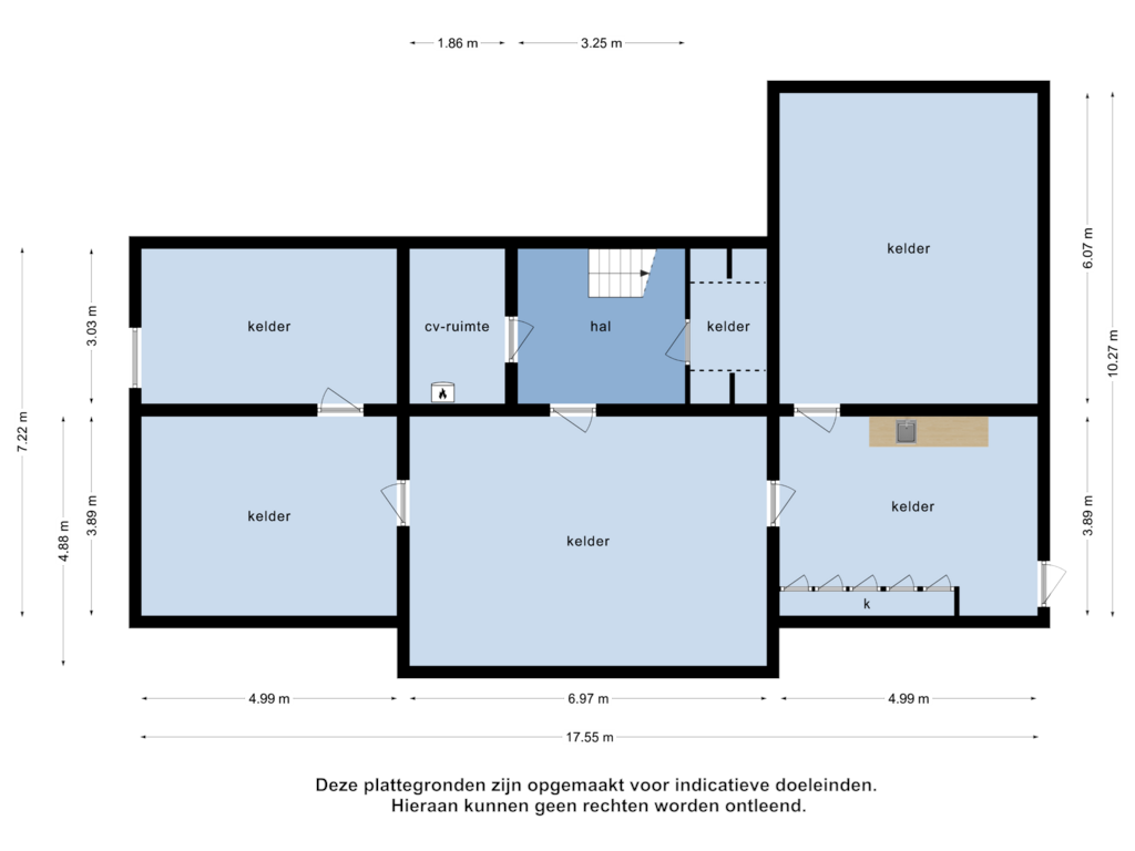 Bekijk plattegrond van kelder van Laan van Schöndeln 2