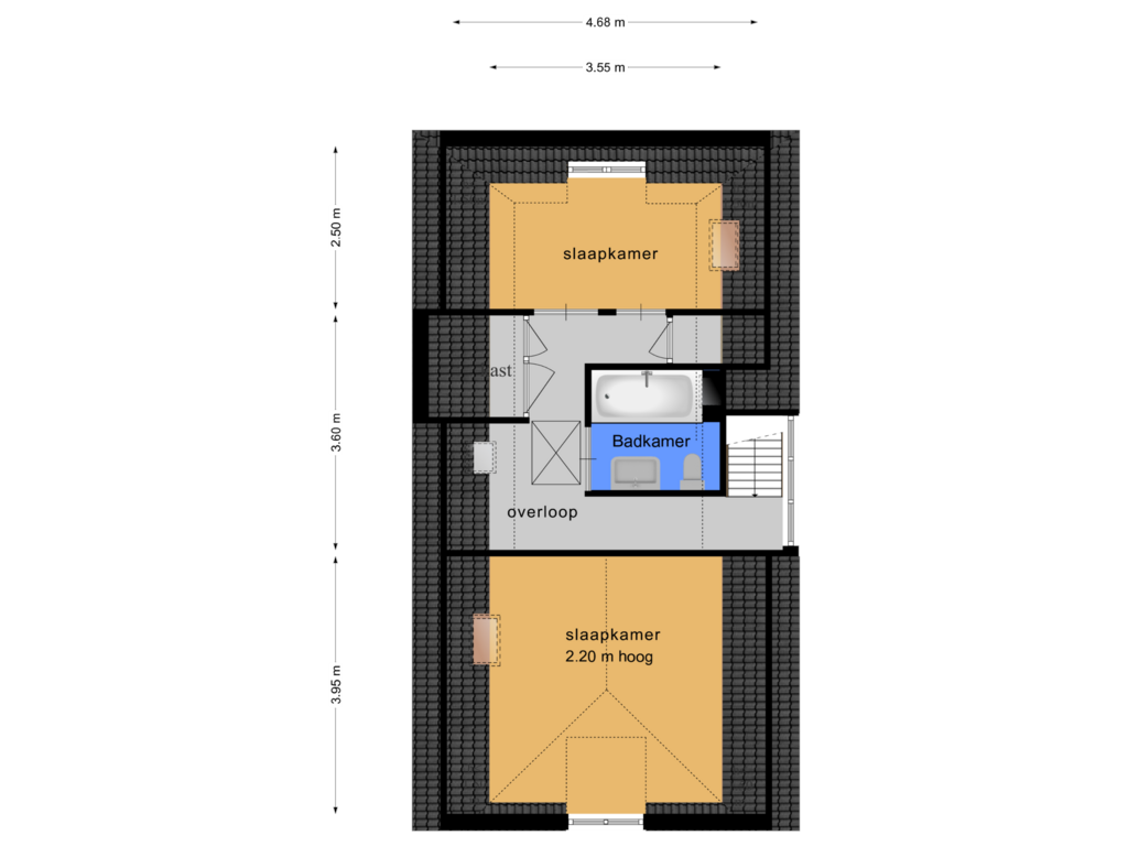 Bekijk plattegrond van Tweede Verdieping van Binnenveer 5