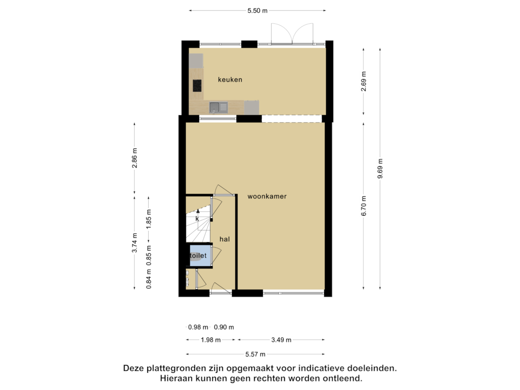 View floorplan of Begane grond of Burgemeester van Claarenbeekstraat 34