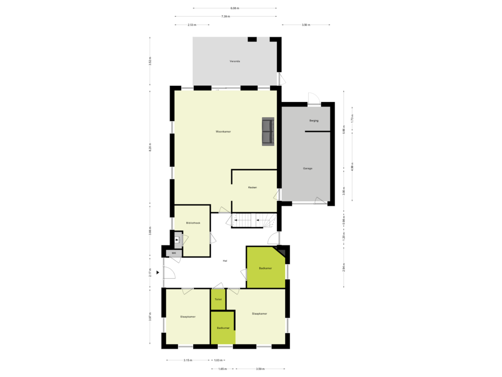 Bekijk plattegrond van Begane Grond van Bongersstraat 80