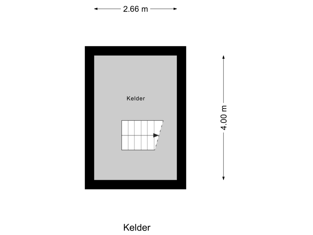 Bekijk plattegrond van Kelder van Parallelweg Oost 29