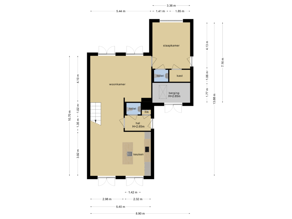 Bekijk plattegrond van begane grond van Beatrixstraat 32