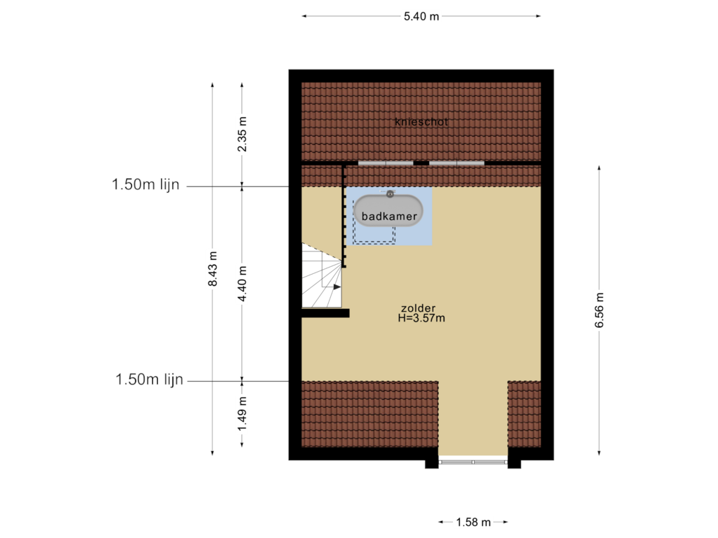 Bekijk plattegrond van 2e verdieping van Beatrixstraat 32