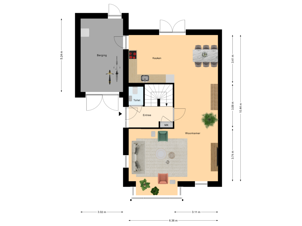 Bekijk plattegrond van Begane Grond van Manderveenseweg 61-B