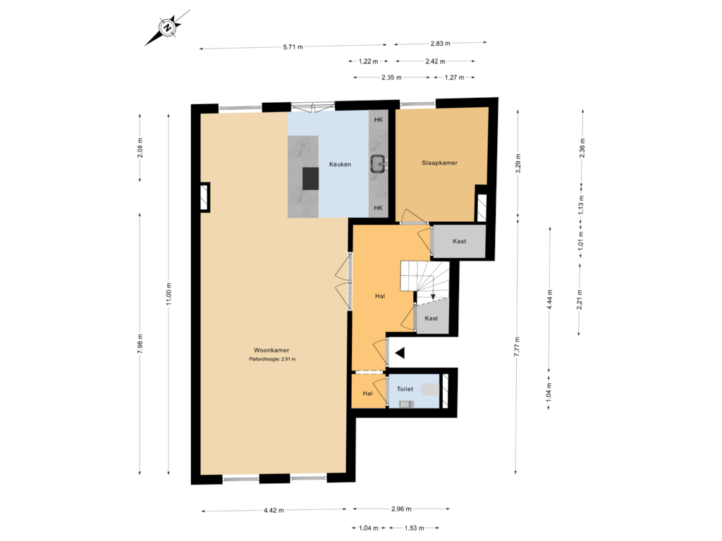 Bekijk plattegrond van 1e Verdieping van Haven 44-RD