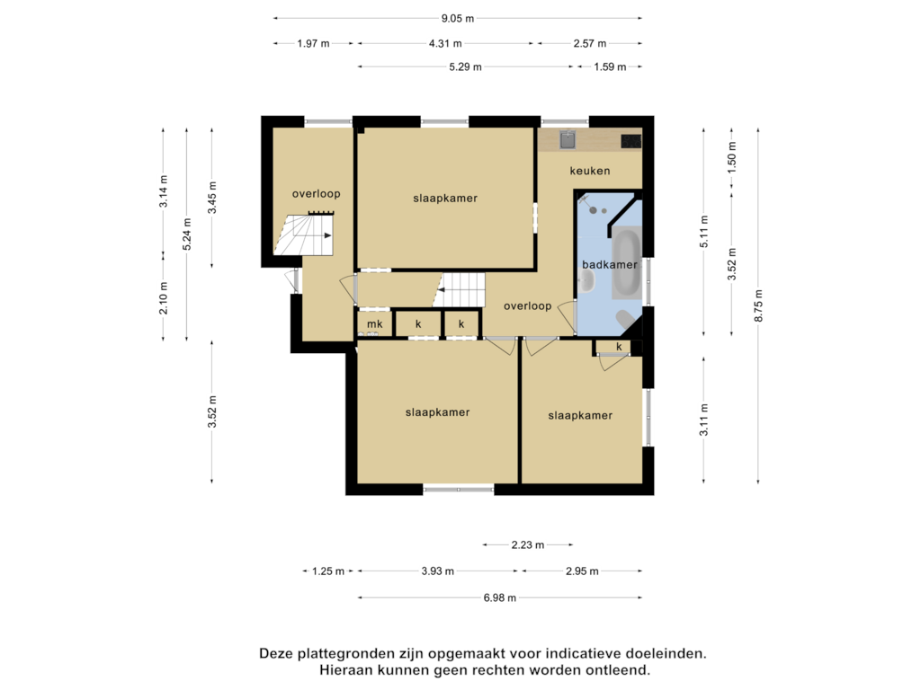 Bekijk plattegrond van 1e verdieping van Dorpsstraat 72-- 76