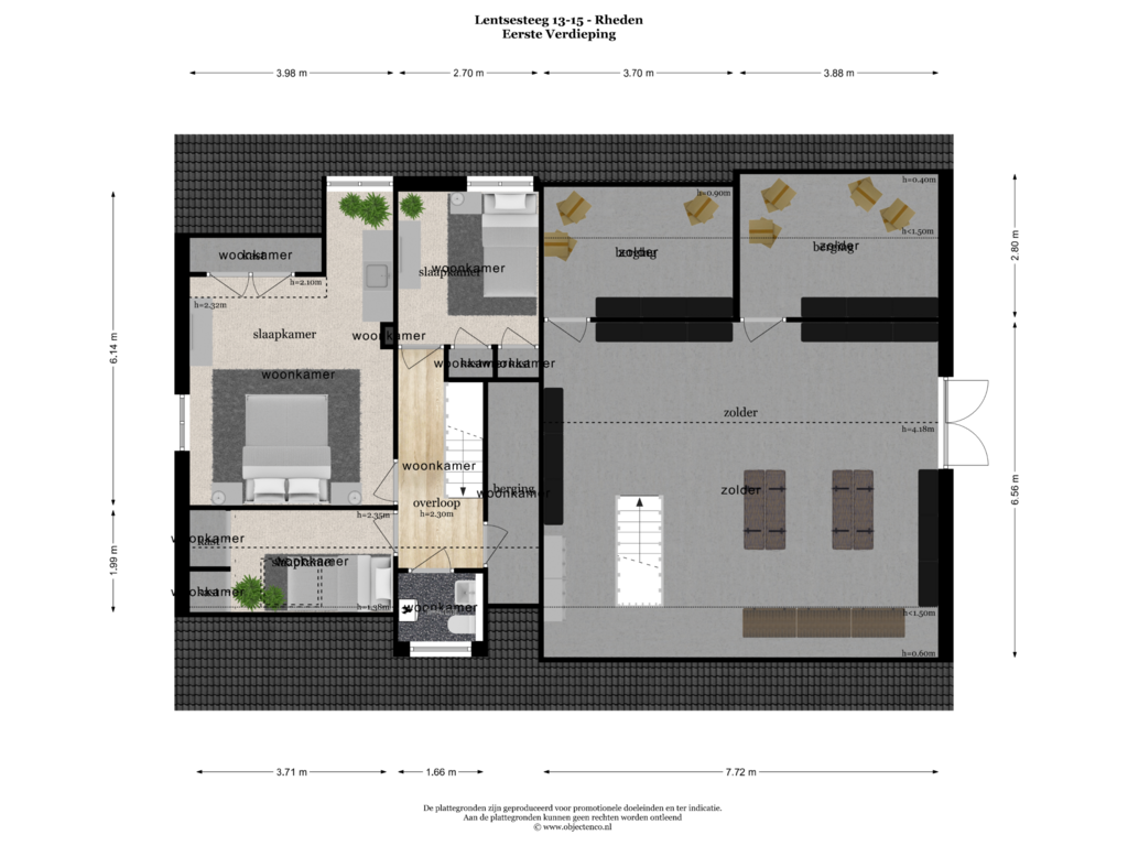 Bekijk plattegrond van EERSTE VERDIEPING van Lentsesteeg 13