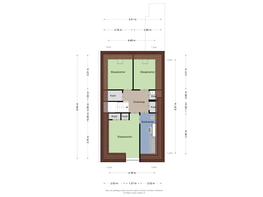 View floorplan of Tweede verdieping of Nauwstraat 6