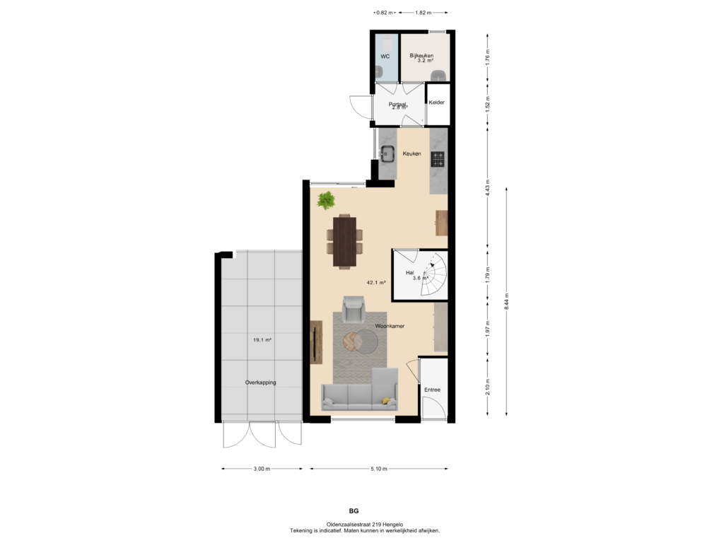 View floorplan of BG of Oldenzaalsestraat 219