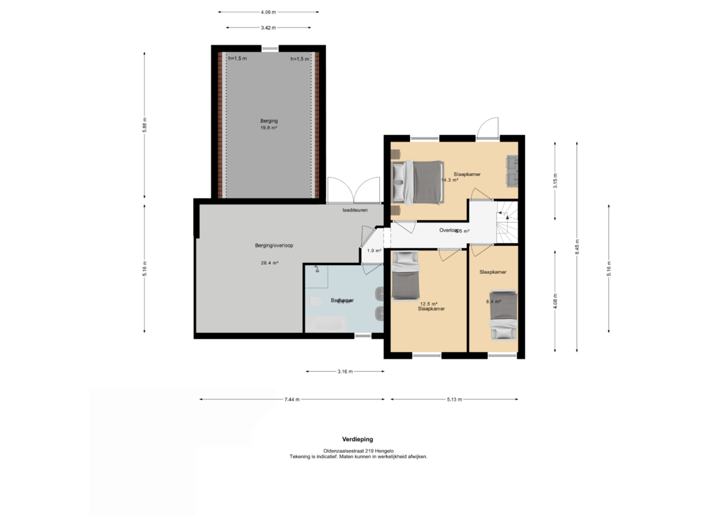 View floorplan of Verdieping of Oldenzaalsestraat 219