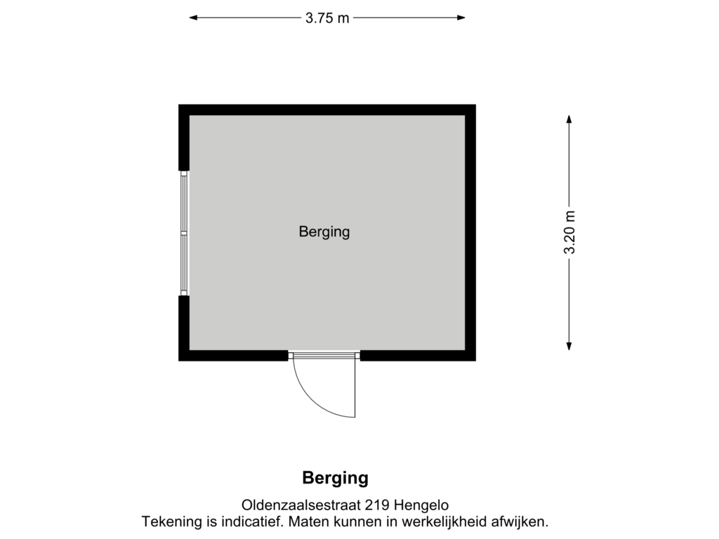 View floorplan of Berging of Oldenzaalsestraat 219