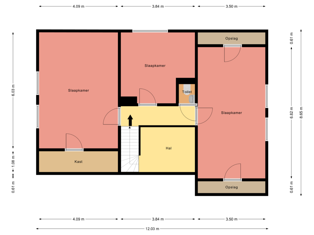 Bekijk plattegrond van Eerste verdieping van Schoolstraat 127