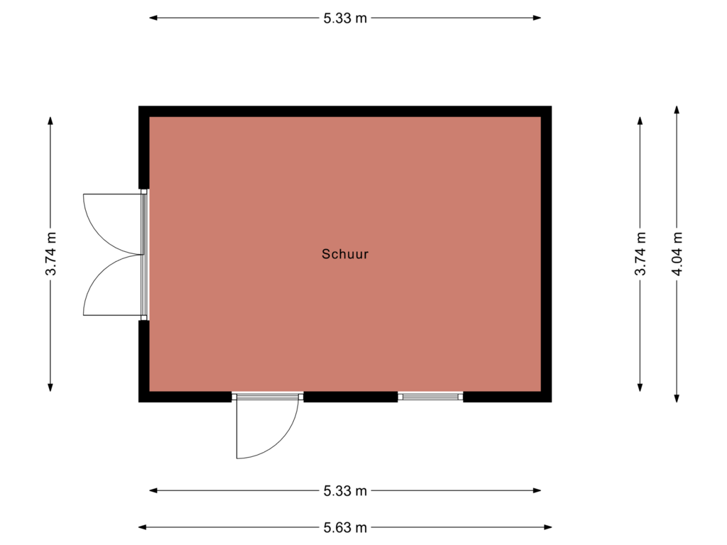 Bekijk plattegrond van Schuur van Schoolstraat 127