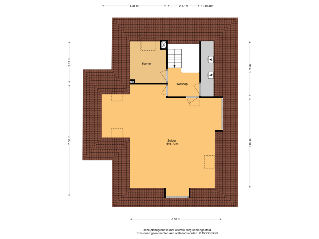 View floorplan of 2e Verdieping of Rijksstraatweg 111