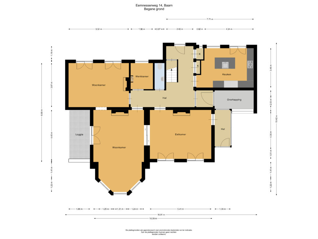 View floorplan of Begane grond of Eemnesserweg 14