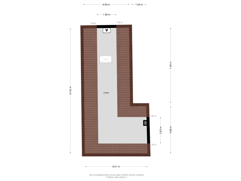 Bekijk plattegrond van Zolder van Branderf 2