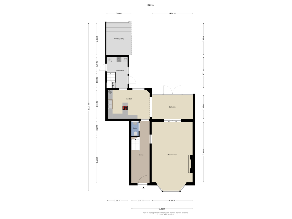 Bekijk plattegrond van Begane Grond van Spoorstraat 25