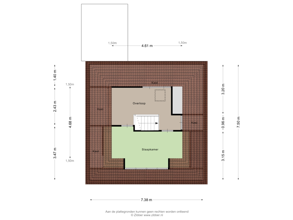 Bekijk plattegrond van Tweede verdieping van Spoorstraat 25