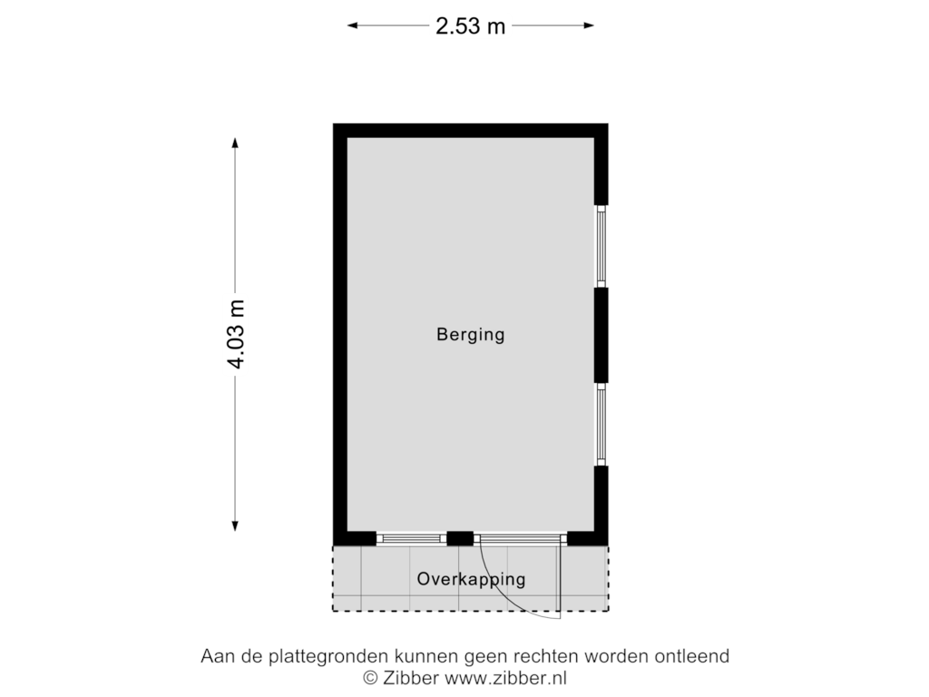 Bekijk plattegrond van Berging van Spoorstraat 25