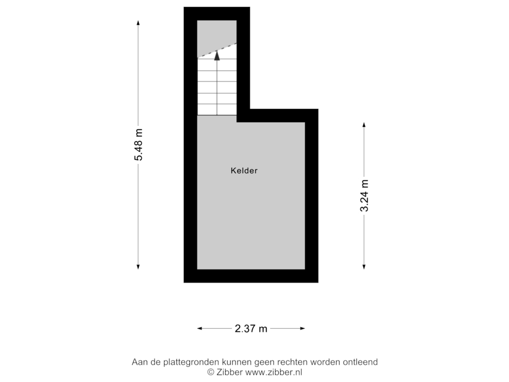 Bekijk plattegrond van Kelder van Spoorstraat 25