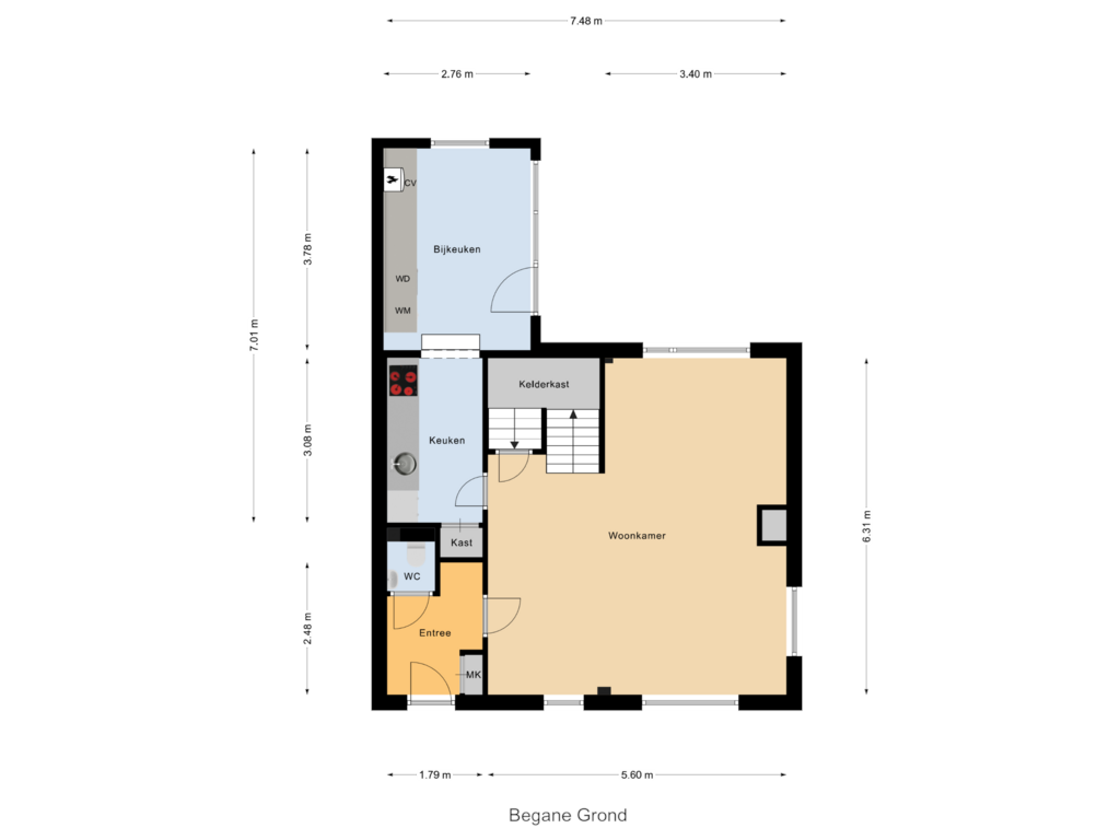 Bekijk plattegrond van Begane Grond van Esdoornstraat 22